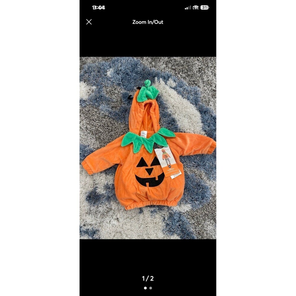 Brand new infant 6-12 month pumpkin Halloween costume boy girl infant toddler